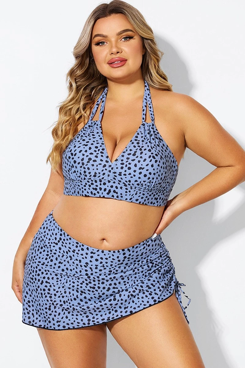 V-Neck Black Dots Printed Halter Sexy Bikini Top 5 V-Neck Black Dots Printed Halter Sexy Bikini Top - Image 3