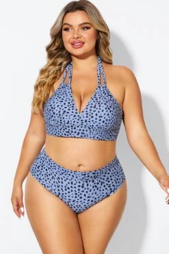 V-Neck Black Dots Printed Halter Sexy Bikini Top 13 V-Neck Black Dots Printed Halter Sexy Bikini Top -Meetcurve Shop b debk002007 6