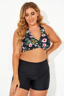 Flower Printed Women V-neck Bikini Top 13 Flower Printed Women V-neck Bikini Top -Meetcurve Shop b debk005001t 1