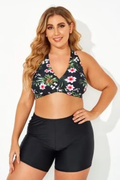 Flower Printed Women V-neck Bikini Top 12 Flower Printed Women V-neck Bikini Top -Meetcurve Shop b debk005001t 4