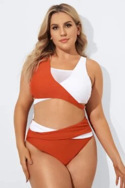Red & White Wrap Fashion Bikini Set For Lady -Meetcurve Shop b debk015001 3