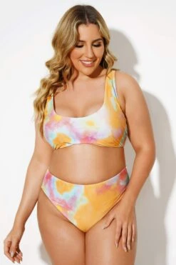 Tie Dye Scoopneck Fashion Lady Bikini Set -Meetcurve Shop b debk025003 4
