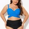 Blue Wrap Front Women Bikini Top 1 Blue Wrap Front Women Bikini Top -Meetcurve Shop b debk042001 1