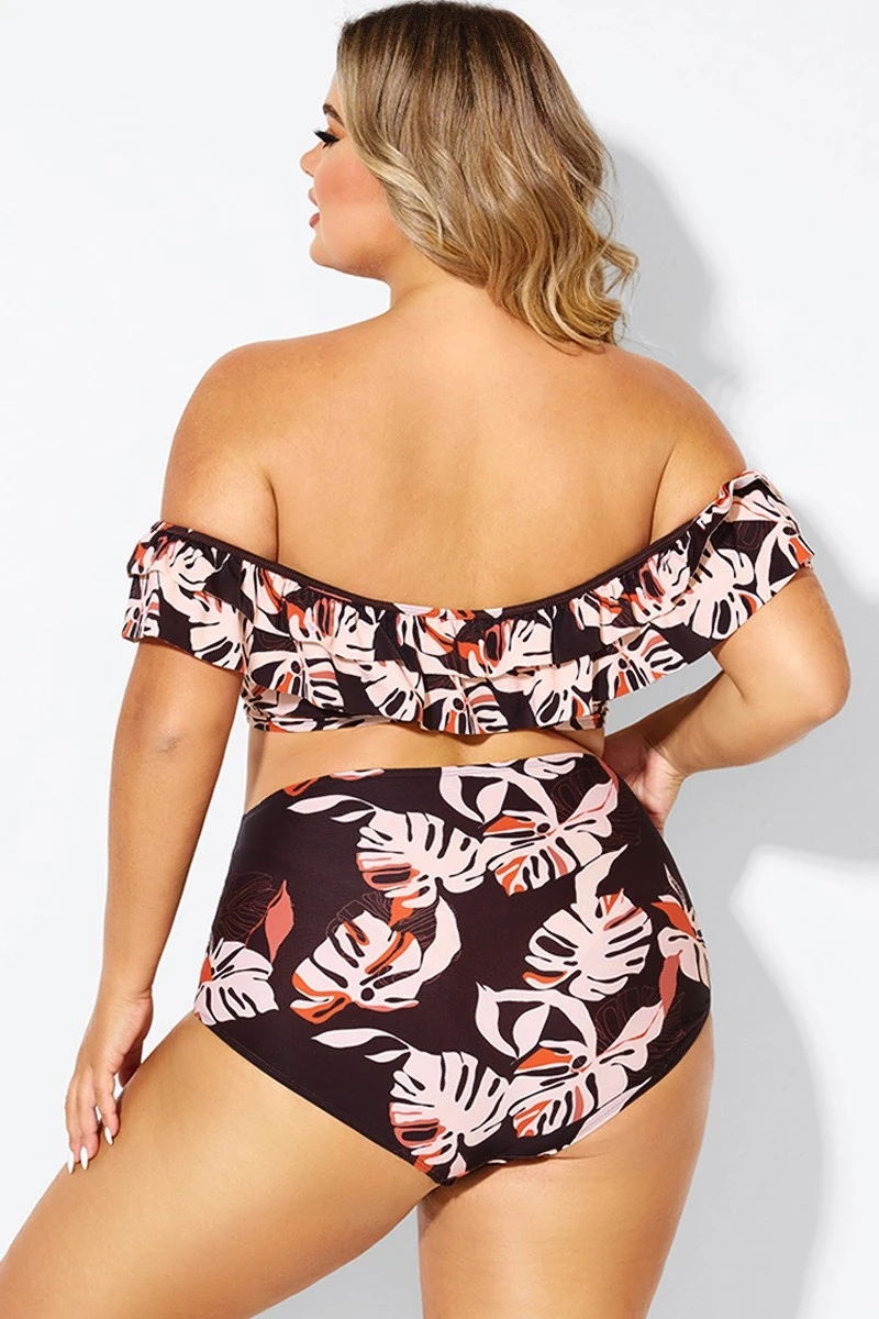 Flower Print Ruffle Women Bikini Top 3 Flower Print Ruffle Women Bikini Top - Image 2