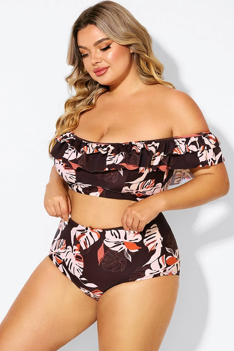 Flower Print Ruffle Women Bikini Top 5 Flower Print Ruffle Women Bikini Top - Image 4