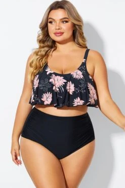 Floral Print Sexy Scoop Neck Bikini Top -Meetcurve Shop b debk063011 4 1