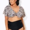 Cheetah Print V-neckline Crop Lady Bikini Top -Meetcurve Shop b debk064004 1