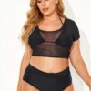 Black Sexy Women Mesh Crop Bikini Top -Meetcurve Shop b debk068001 1