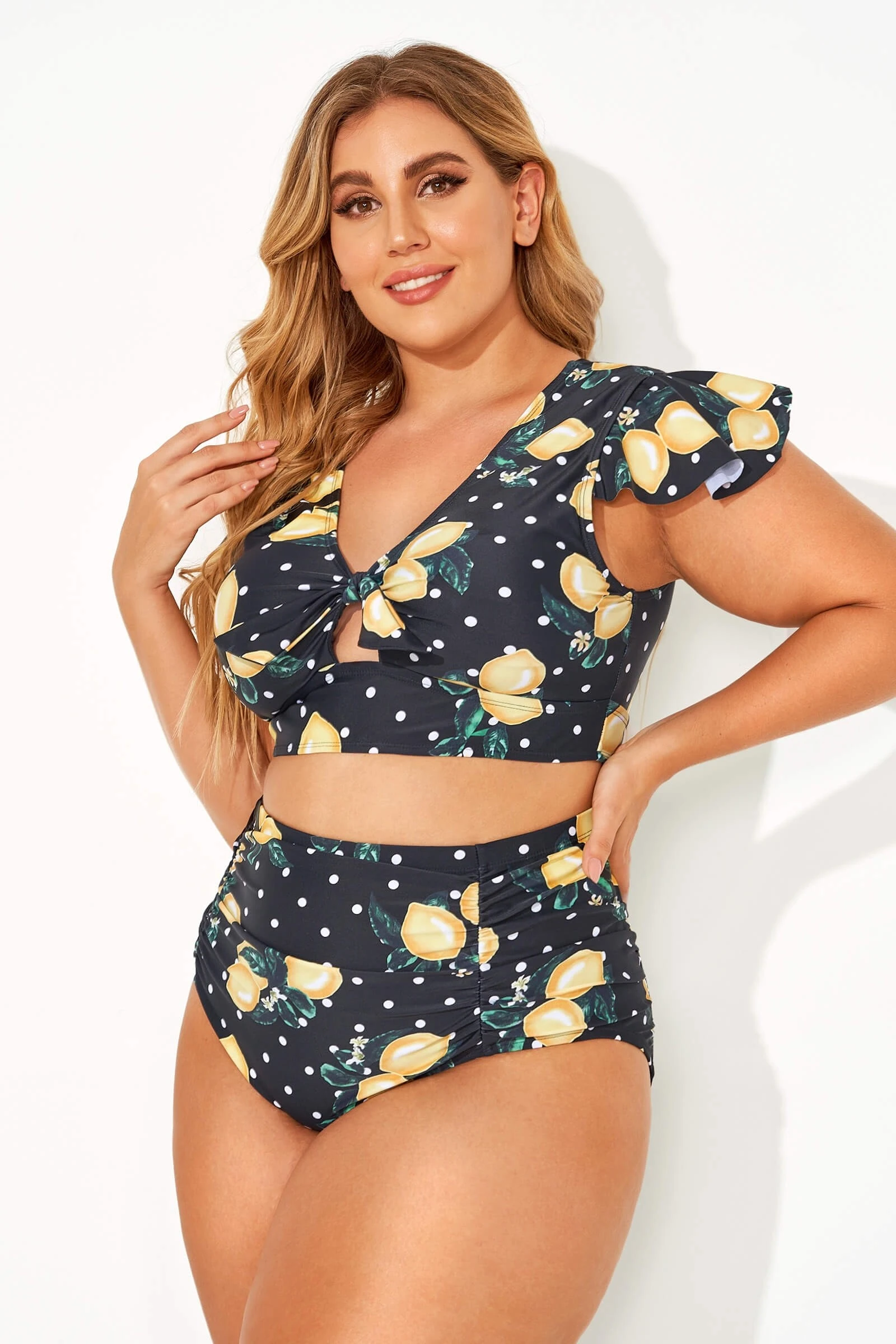 Lemon Flutter Cap Short Sleeve Bikini Top 5 Lemon Flutter Cap Short Sleeve Bikini Top - Image 3