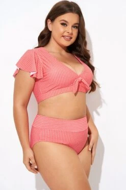 Starfish Coral Dots Flutter Sleeve Swim Bikini Top -Meetcurve Shop b debk092003 6