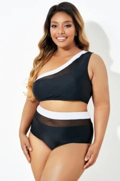 Trendy One Shoulder Bikini Top For Lady -Meetcurve Shop b debk106001 5
