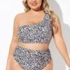 Leopard Print One Shoulder Women Bikini Top -Meetcurve Shop b debk136001 1