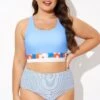 Multi-color Round Neck Racerback Bikini Top -Meetcurve Shop b debk138001 1