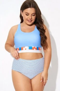 Multi-color Round Neck Racerback Bikini Top 10 Multi-color Round Neck Racerback Bikini Top -Meetcurve Shop b debk138001 3