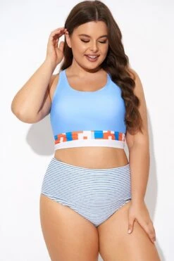 Multi-color Round Neck Racerback Bikini Top 12 Multi-color Round Neck Racerback Bikini Top -Meetcurve Shop b debk138001 5