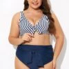 Striped Tie Front Underwire Bikini Top -Meetcurve Shop b debk140001 1 1