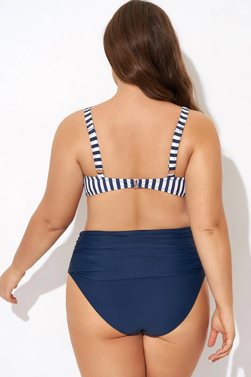 Striped Tie Front Underwire Bikini Top 4 Striped Tie Front Underwire Bikini Top - Image 2