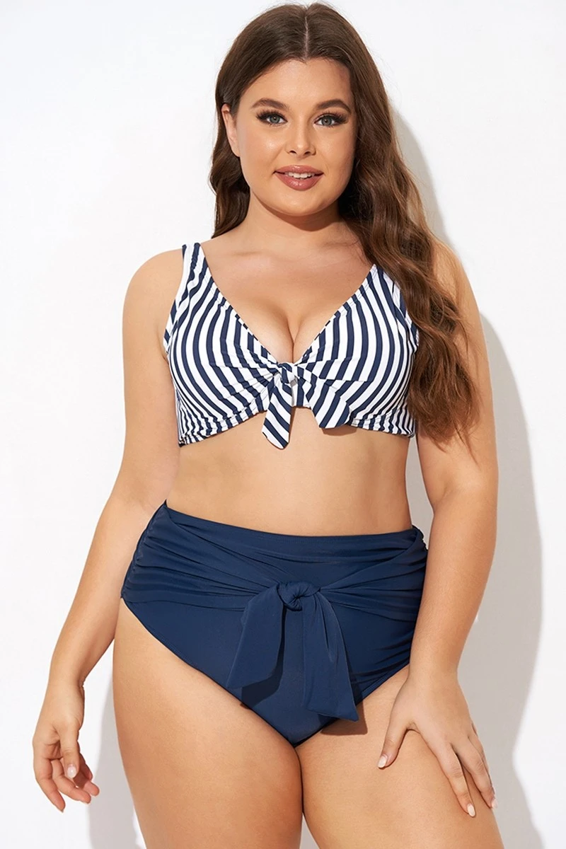 Striped Tie Front Underwire Bikini Top 7 Striped Tie Front Underwire Bikini Top - Image 5