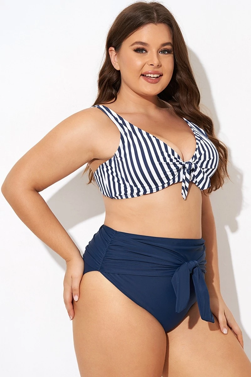 Striped Tie Front Underwire Bikini Top 8 Striped Tie Front Underwire Bikini Top - Image 6
