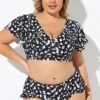 Mono Spot Flutter Sleeve Wrap Bikini Top 2 Mono Spot Flutter Sleeve Wrap Bikini Top -Meetcurve Shop b debk142001 1