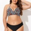 Tribal Pattern Twist Halter Sexy Bikini Top -Meetcurve Shop b debk146001 1 1