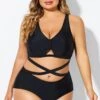 Black Plus Size With Adjustable Straps Sexy Bikini Top -Meetcurve Shop b debk151001 1