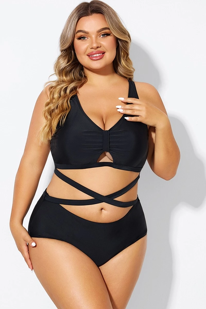 Black Plus Size With Adjustable Straps Sexy Bikini Top 5 Black Plus Size With Adjustable Straps Sexy Bikini Top - Image 3