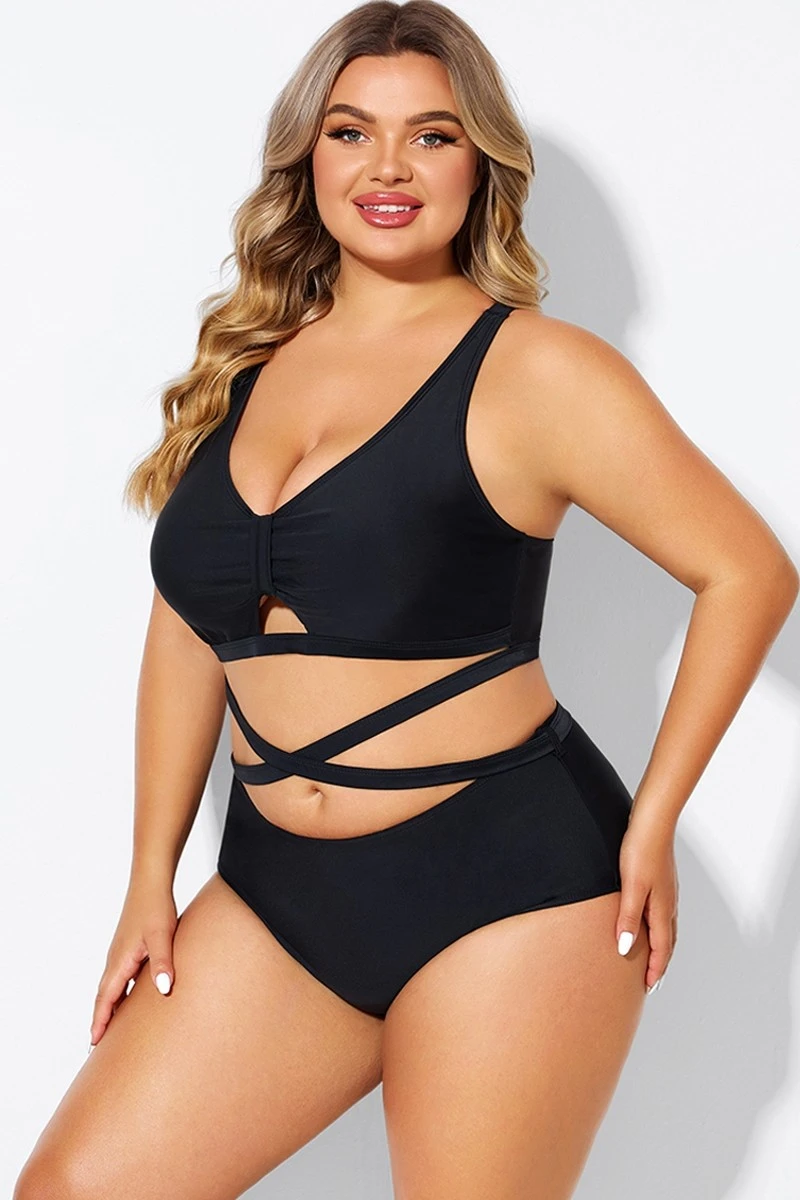Black Plus Size With Adjustable Straps Sexy Bikini Top 7 Black Plus Size With Adjustable Straps Sexy Bikini Top - Image 5