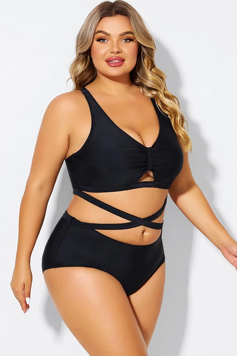 Black Plus Size With Adjustable Straps Sexy Bikini Top 8 Black Plus Size With Adjustable Straps Sexy Bikini Top - Image 6