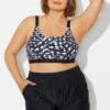 Plus Size Black＆White Square Neck Bikini Top -Meetcurve Shop b debk154002 1