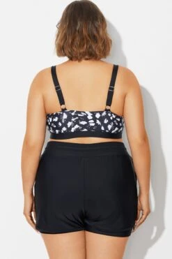 Plus Size Black＆White Square Neck Bikini Top -Meetcurve Shop b debk154002 2