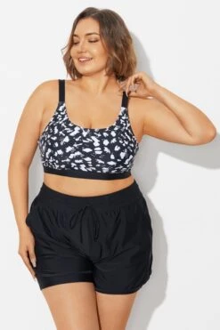 Plus Size Black＆White Square Neck Bikini Top -Meetcurve Shop b debk154002 6
