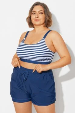 Plus Size Squaue Neck Navy Stripe Bikini Top 11 Plus Size Squaue Neck Navy Stripe Bikini Top -Meetcurve Shop b debk154003 5