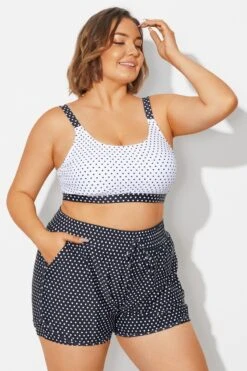 Plus Size Polka Dots Square Neck Bikini Top -Meetcurve Shop b debk154004 6