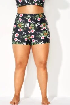 Floral Printed Mid Waist Women Boy Short 10 Floral Printed Mid Waist Women Boy Short -Meetcurve Shop b debt001001 1