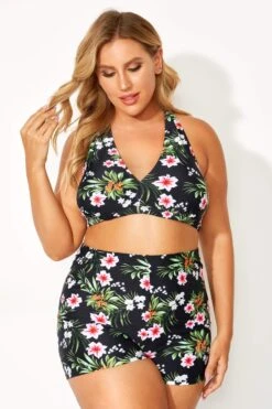 Floral Printed Mid Waist Women Boy Short 12 Floral Printed Mid Waist Women Boy Short -Meetcurve Shop b debt001001 5