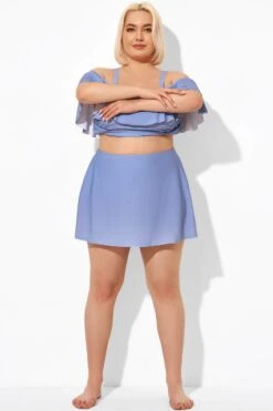 Blue Swim Skirt With Built In Brief -Meetcurve Shop b debt004001 6