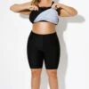 Black Solid Long Bike Short Swim Bottom 1 Black Solid Long Bike Short Swim Bottom -Meetcurve Shop b debt010001 1