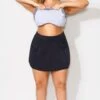 Black Zip Pocket Women Swim Skort -Meetcurve Shop b debt011001 1