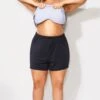 Black Relaxed Fit Swim Short For Lady -Meetcurve Shop b debt012001 1