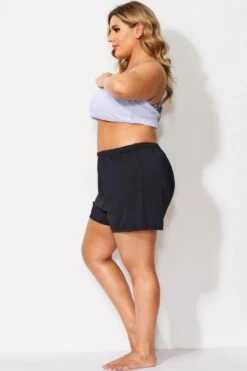 Black Relaxed Fit Swim Short For Lady -Meetcurve Shop b debt012001 3