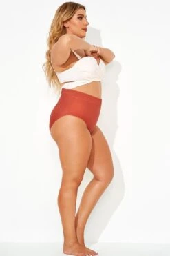 Fashion High Waist Bikini Bottom -Meetcurve Shop b debt023001 3