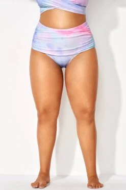 Tie Dye Printed High Waist Swim Shorts 9 Tie Dye Printed High Waist Swim Shorts -Meetcurve Shop b debt024001 5