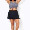 Black Ruffle High Waist Swim Skirt Bottoms 1 Black Ruffle High Waist Swim Skirt Bottoms -Meetcurve Shop b debt025001 1