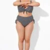 Black Stripe Side Knot High Waist Brief For Lady -Meetcurve Shop b debt027004 1 1