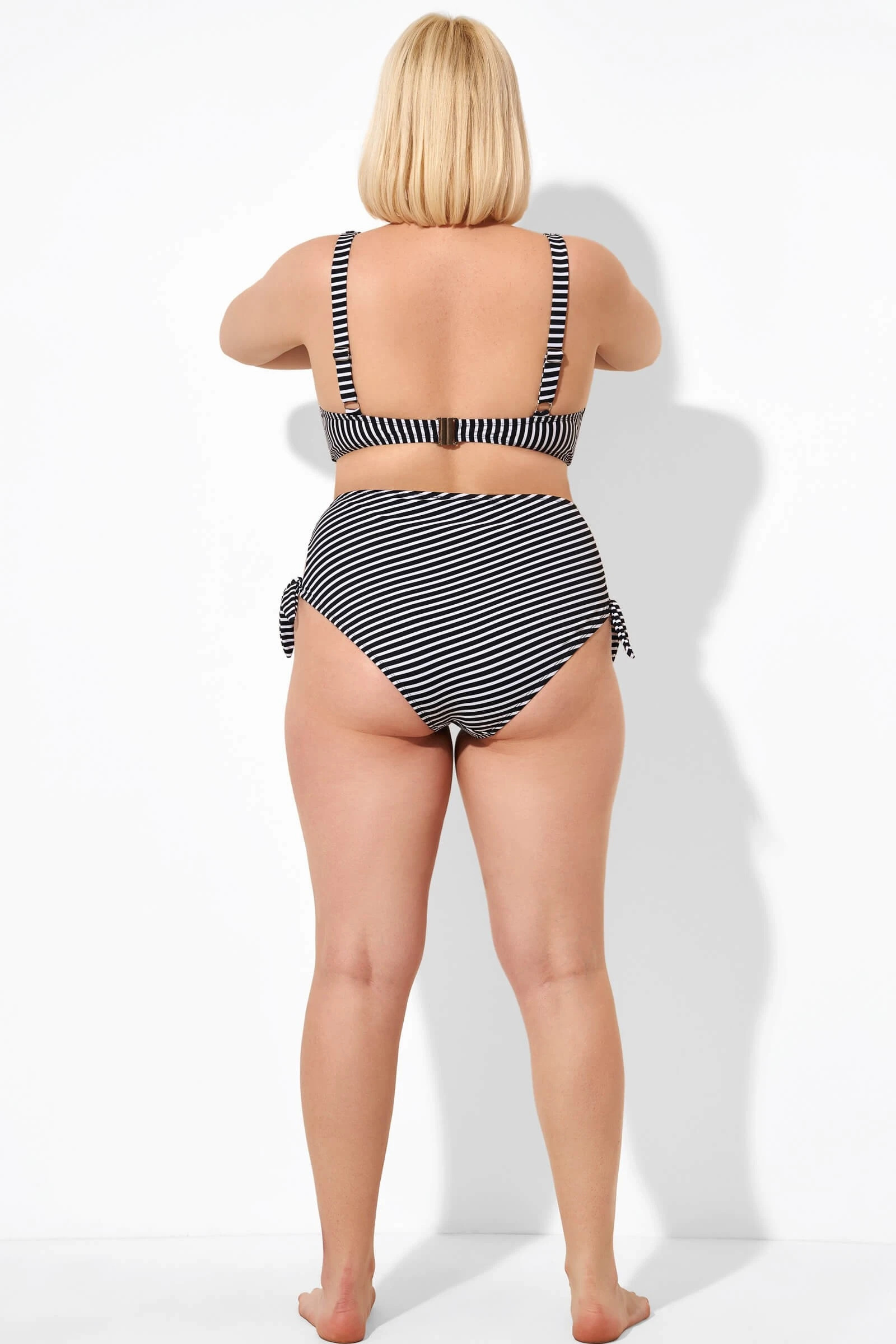 Black Stripe Side Knot High Waist Brief For Lady 5 Black Stripe Side Knot High Waist Brief For Lady - Image 3