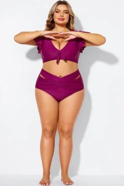 Purple Bandage Sexy Women Beach Brief