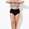 Black High Waist Women Bikini Bottom 1 Black High Waist Women Bikini Bottom -Meetcurve Shop b debt040001 1