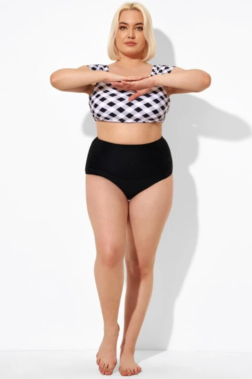 Black High Waist Women Bikini Bottom 3 Black High Waist Women Bikini Bottom -Meetcurve Shop b debt040001 1