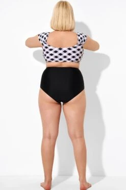 Black High Waist Women Bikini Bottom 8 Black High Waist Women Bikini Bottom -Meetcurve Shop b debt040001 3